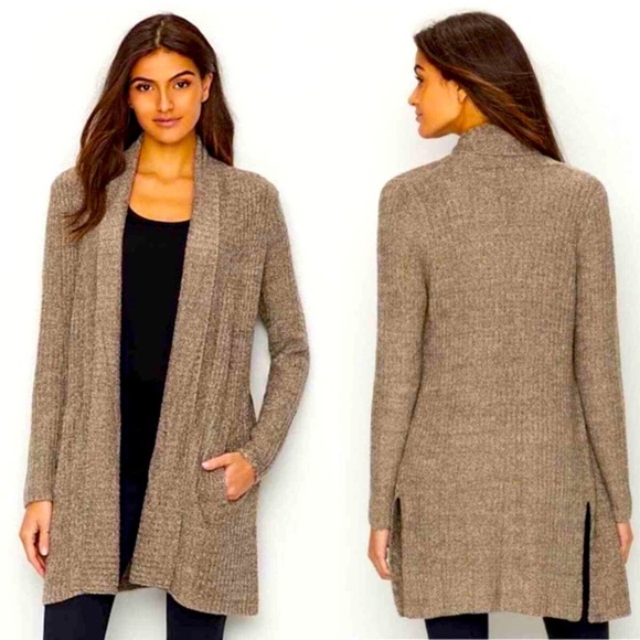 Barefoot Dreams Montecito Cardigan Taupe - Picture 1 of 7